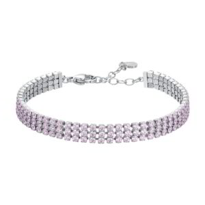 Bracciale Tennis con Cristalli Rosa in Acciaio Luca Barra BK2843