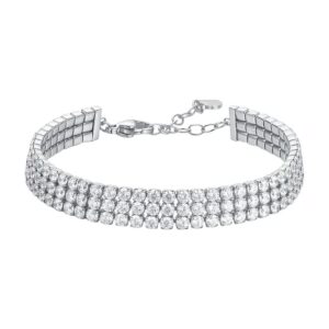 Bracciale Tennis con Cristalli Bianchi in Acciaio Luca Barra BK2846