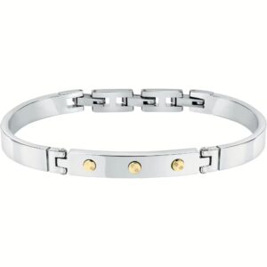 Bracciale in Acciaio e Tre Elementi in Dorato Uomo Morellato SABH17