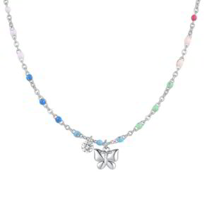 Collana con Pietre Multicolor e Pendente con Stella e Cristallo Bianco in Acciaio Luca Barra CK2180