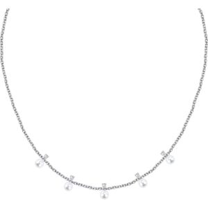 Collana con Perle e Cristalli Bianchi in Argento Donna Morellato SAWM03