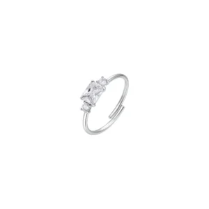 Anello con Cristalli Bianchi in Acciaio Luca Barra ANK604