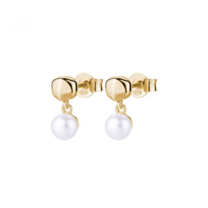 Orecchini in Argento Dorato con Perle Naturali Donna Rosato RZAZ028