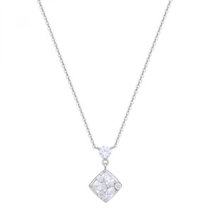 Collana in Argento con Cristalli Bianchi Donna Rosato RZGE54