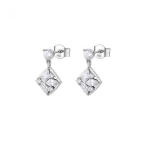 Orecchini Pendenti con Cristalli Bianchi in Argento Donna Rosato RZGE58