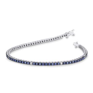 Bracciale Tennis con Zaffiri e Diamanti in Oro Davite Delucchi BR 002288/ZF