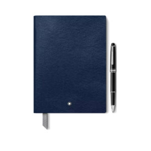 Set Penna Roller Meisterstück Classique Platinum e Blocco Note Blu Mont Blanc 130448