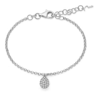 Bracciale in Argento con Topazi Bianchi Miluna BRD1096
