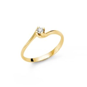 Anello Solitario 0,15 Ct in Oro Giallo Miluna LID5180G-015