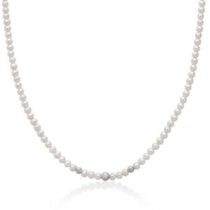 Collana con Perle 4 - 4,5 mm 3 Palline in Oro Miluna PCL6749