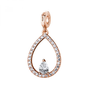 Charm in Argento Rosato a Forma di Goccia Rosato RZ258