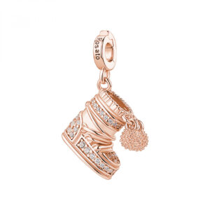 Charm in Argento Rosato a Forma di Scarpone da Sci Rosato RZ259