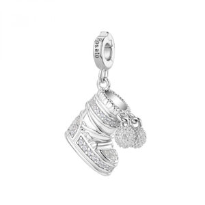 Charm in Argento a Forma di Scarpone da Sci Rosato RZ259R