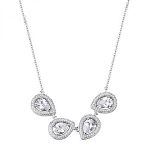 Collana in Argento con Cristalli Bianchi Rosato RZAN03