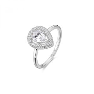 Anello in Argento con Cristalli Bianchi Mis 16 Rosato RZAN31C