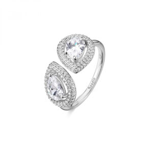 Anello in Argento con Cristalli Bianchi Mis 16 Rosato RZAN33C