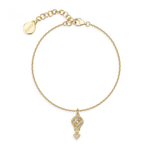Bracciale in Argento Dorato con Mongolfiera Pendente Rosato RZAR24
