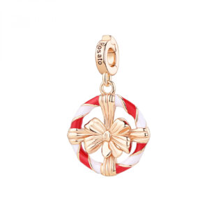 Charm in Argento Rosato a Forma di Ghirlanda Natalizia Rosato RZLE086