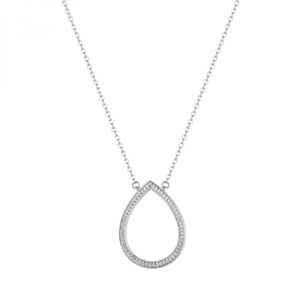Collana in Argento con Cristalli Bianchi Rosato RZSO05