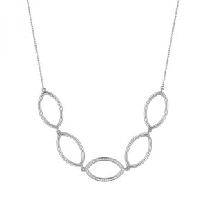 Collana in Argento con Cristalli Bianchi Rosato RZSO07