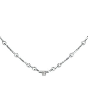 Collana in Acciaio e Cristalli Bianchi Donna Trussardi TJAXC04