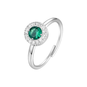 Anello con Cristallo Verde Centrale Donna ANK649