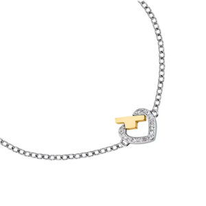 Bracciale in Acciaio con Cuore con Cristalli Bianchi Donna Trussardi TJAXC46