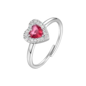 Anello a Forma di Cuore con Cristallo Rosso Centrale Donna ANK647