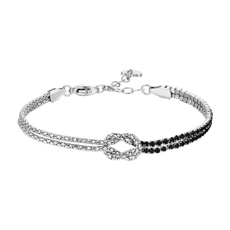 bracciale-donna-luca-barra-bk2933-in-acciaio-con-nodo-e-zirconi-neri