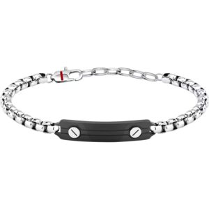 Bracciale con Targhetta Nera in Acciaio Uomo Sector SZS126