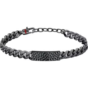 Bracciale con Targhetta in Acciaio Nero Uomo Sector SAFT86