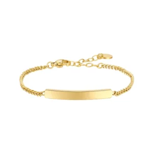 Bracciale con Targhetta in Acciaio Dorato Bambino Luca Barra JB263