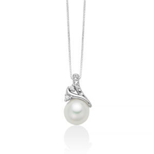 Collana con Perla 8 - 8,5 mm e Diamanti Miluna PCL6467