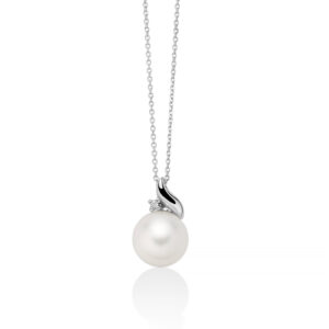 Collana con Perla 8 - 8,5 mm e Diamanti Miluna PCL6556