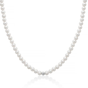 Collana di Perle 5 -5,6 mm con Sfera Sfaccettata Centrale Miluna PCL6845