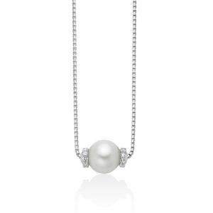 Collana con Perla 7-5 - 8 mm Centrale in Argento Miluna PCL6888