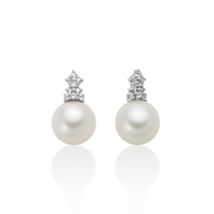 Orecchini con Perle 7,5 - 8 mm e Diamanti Miluna PER2815