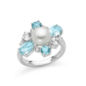Anello in Argento con Perla e Topazi Miluna PLI1768M16