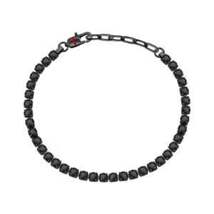 Bracciale Tennis in Acciaio con Cristalli Neri Sector SANN42