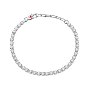 Bracciale Tennis in Acciaio con Cristalli Bianchi Sector SANN46