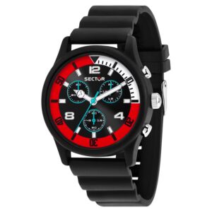 Orologio Cronografo in Gomma Nera Uomo Sector R3271718001