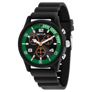 Orologio Cronografo in Gomma Nera Uomo Sector R3271718002