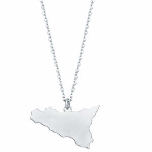 Collana con Sicilia Liscia in Acciaio Luca Barra CK2047